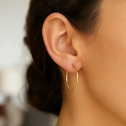 14k yellow gold hoop earrings