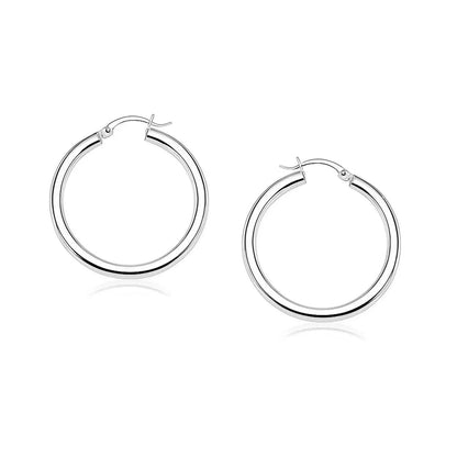 14k white gold hoop earrings