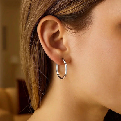 14k white gold hoop earrings