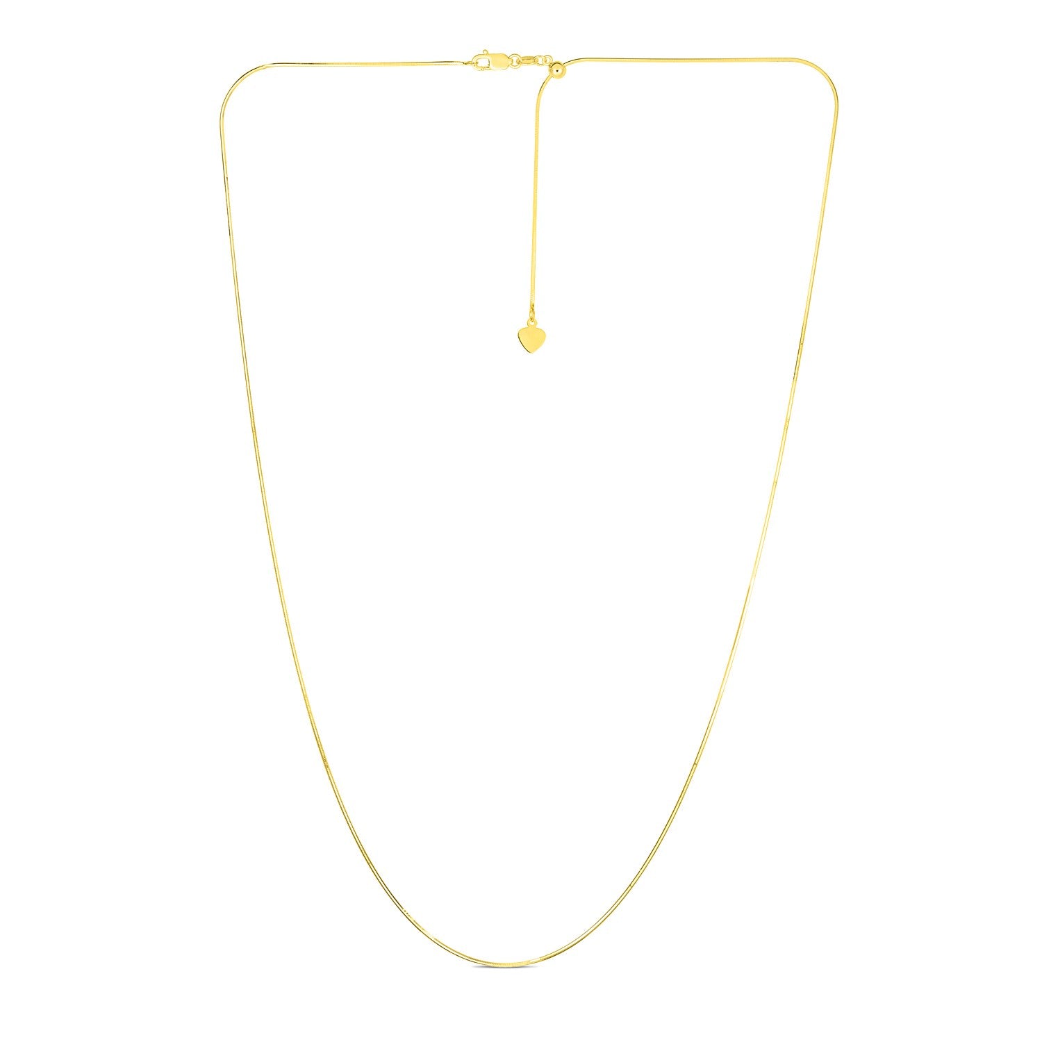 14k Yellow Gold Adjustable Snake Chain (0.80 mm) in a sleek high-contrast midnight luxury editorial style