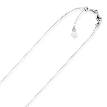14k White Gold Adjustable Snake Chain (0.80 mm) - Peelerie