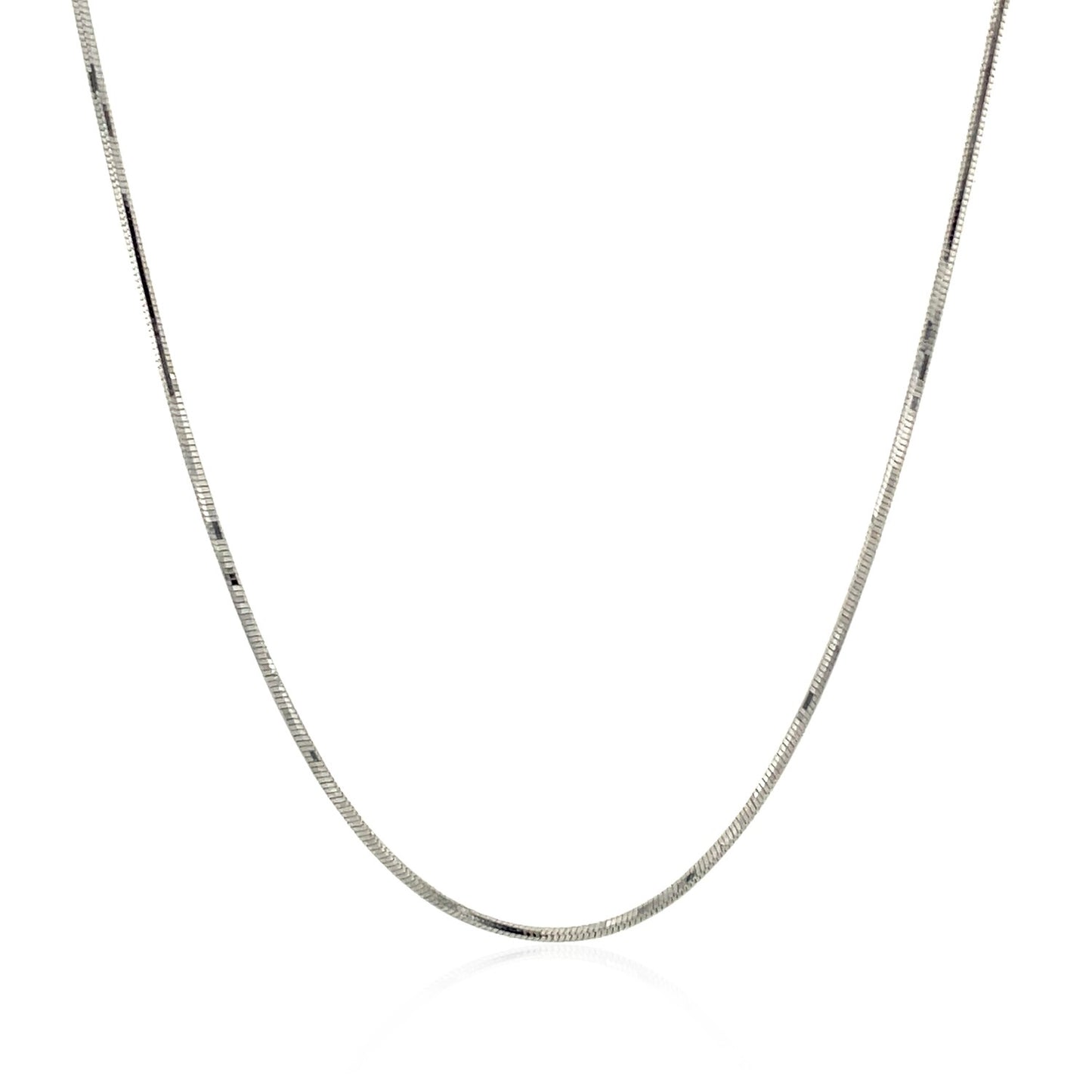 14k White Gold Adjustable Snake Chain (0.80 mm) in a sleek high-contrast midnight luxury editorial style