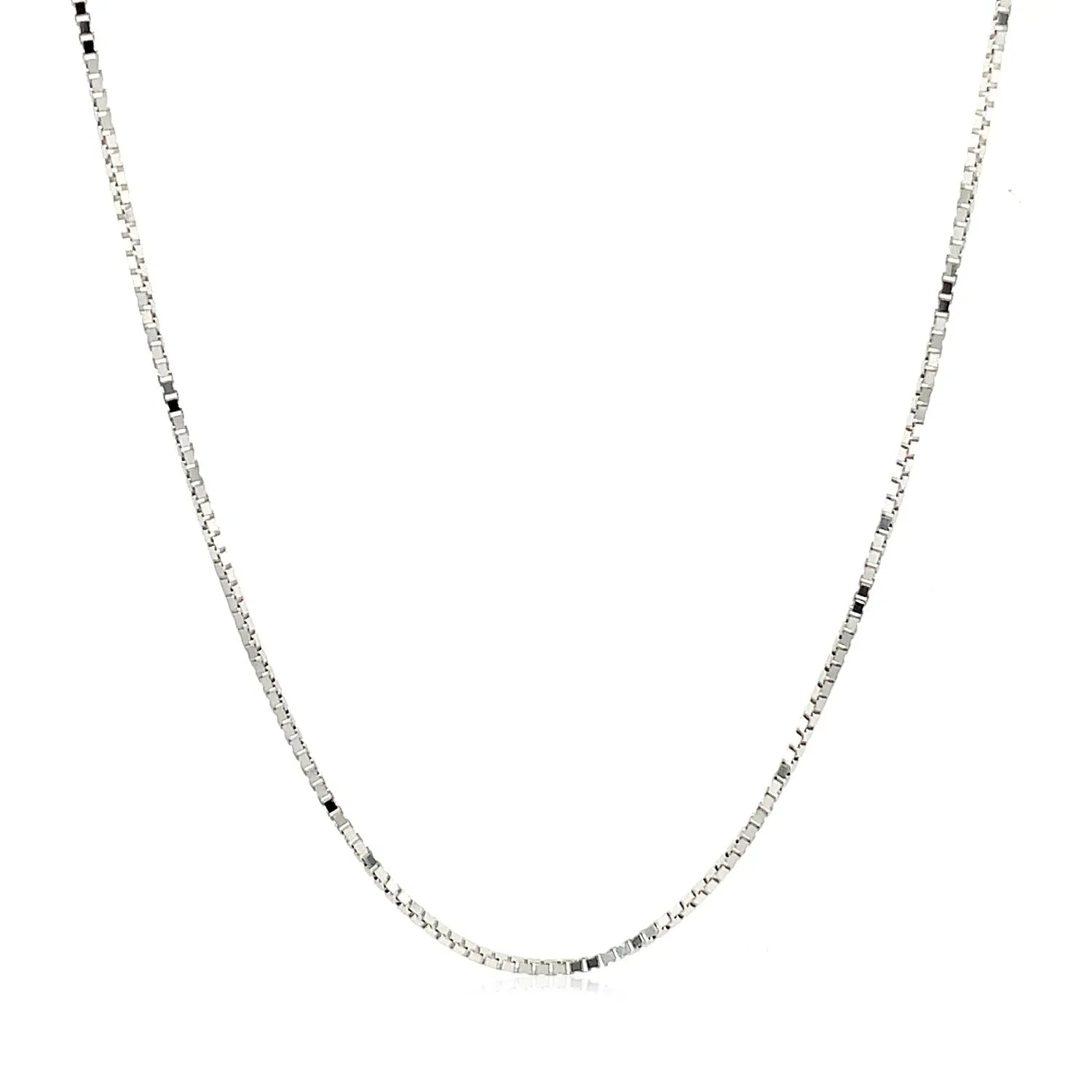 10k White Gold Adjustable Box Chain (0.85 mm) - Peelerie