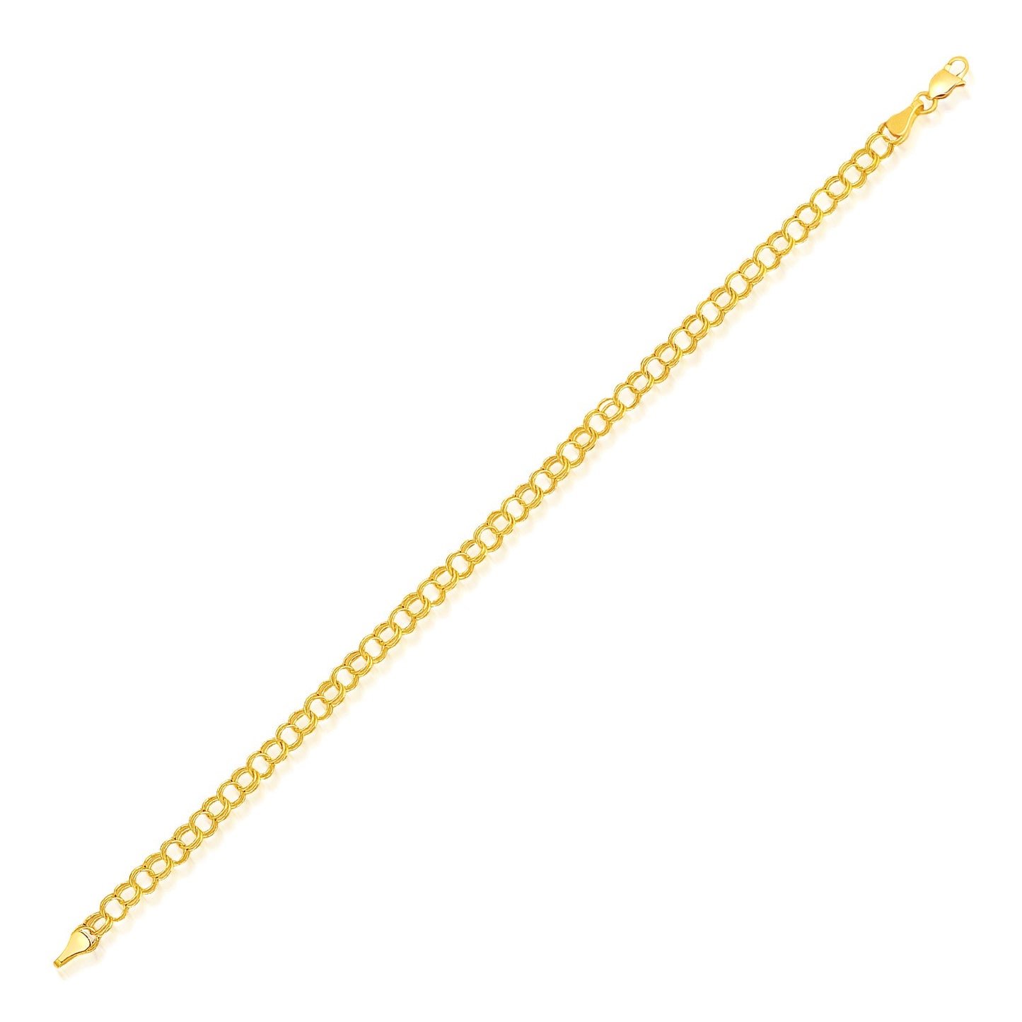 14k Yellow Gold Lite Charm Bracelet (4.00 mm) in a sleek high-contrast midnight luxury editorial style