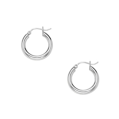 14k white gold hoop earrings