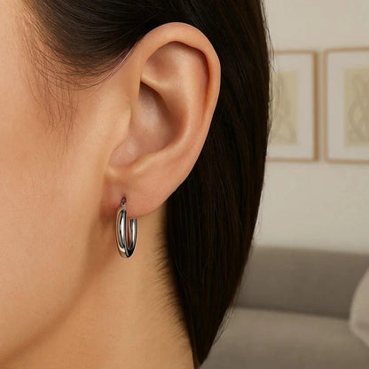 14k white gold hoop earrings