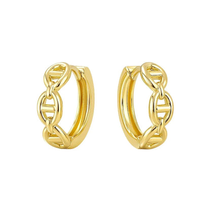 14k yellow gold huggie earrings