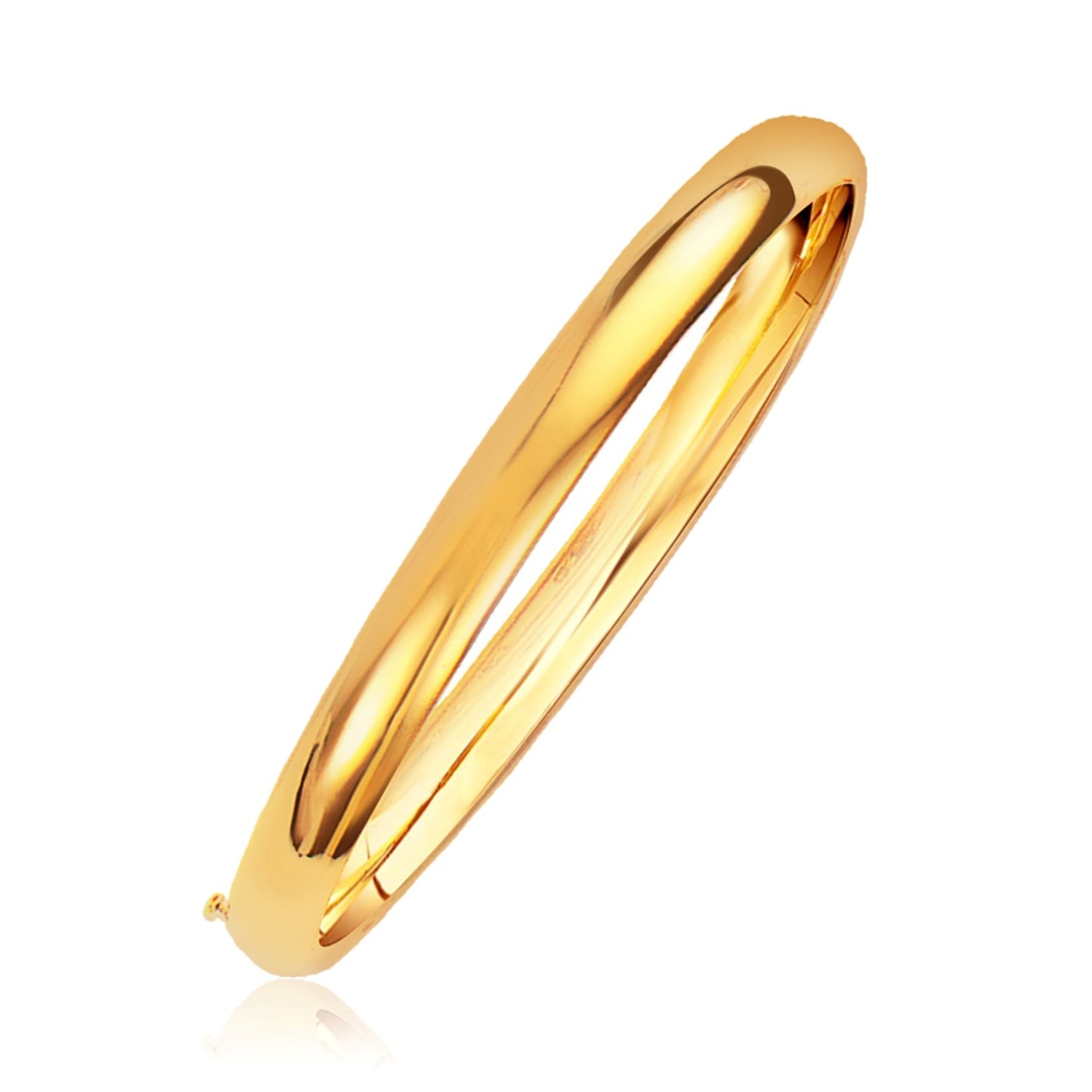 Classic Bangle in 14k Yellow Gold (6.00 mm) in a sleek high-contrast midnight luxury editorial style