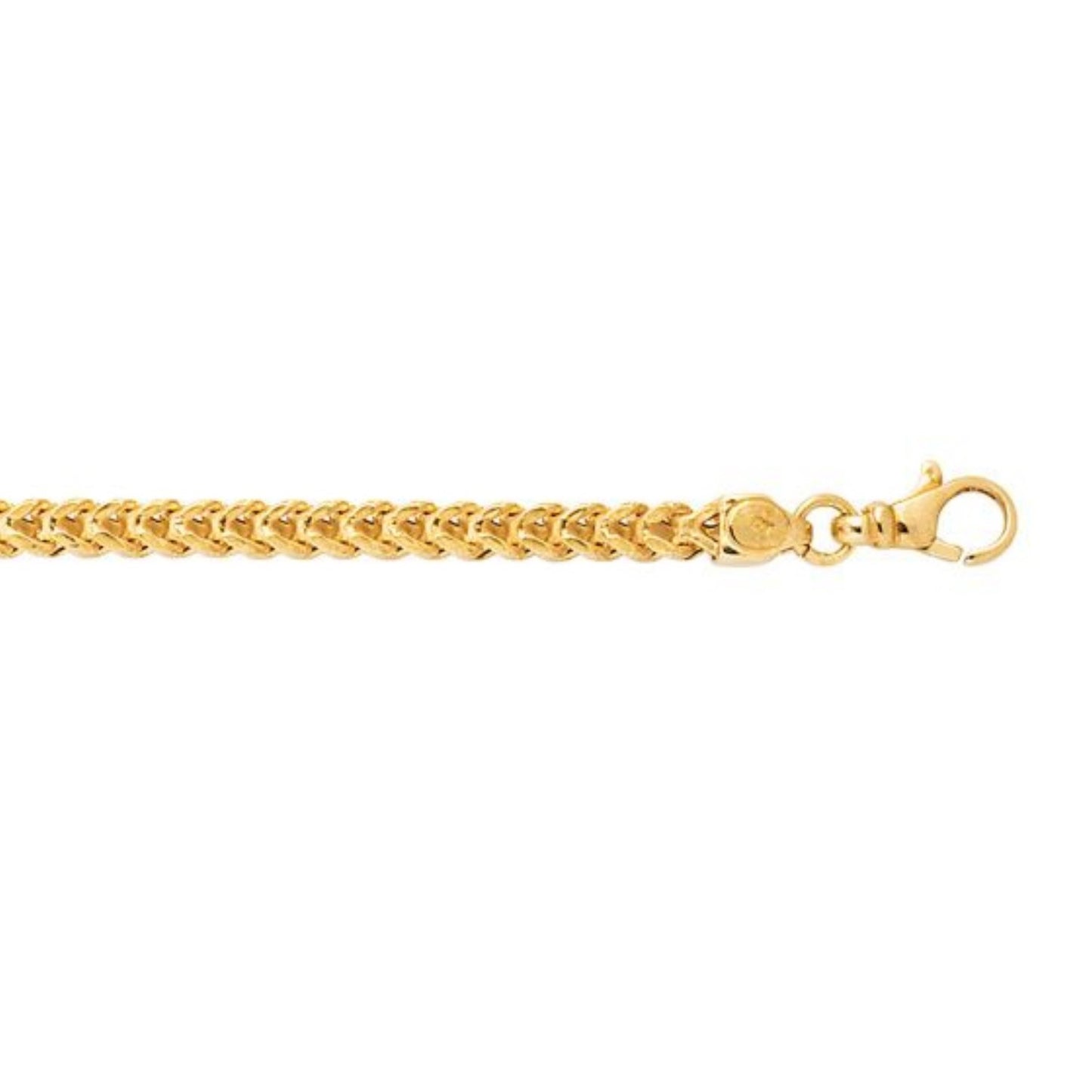 14k Yellow Gold Square Franco Bracelet  (4.40 mm)
