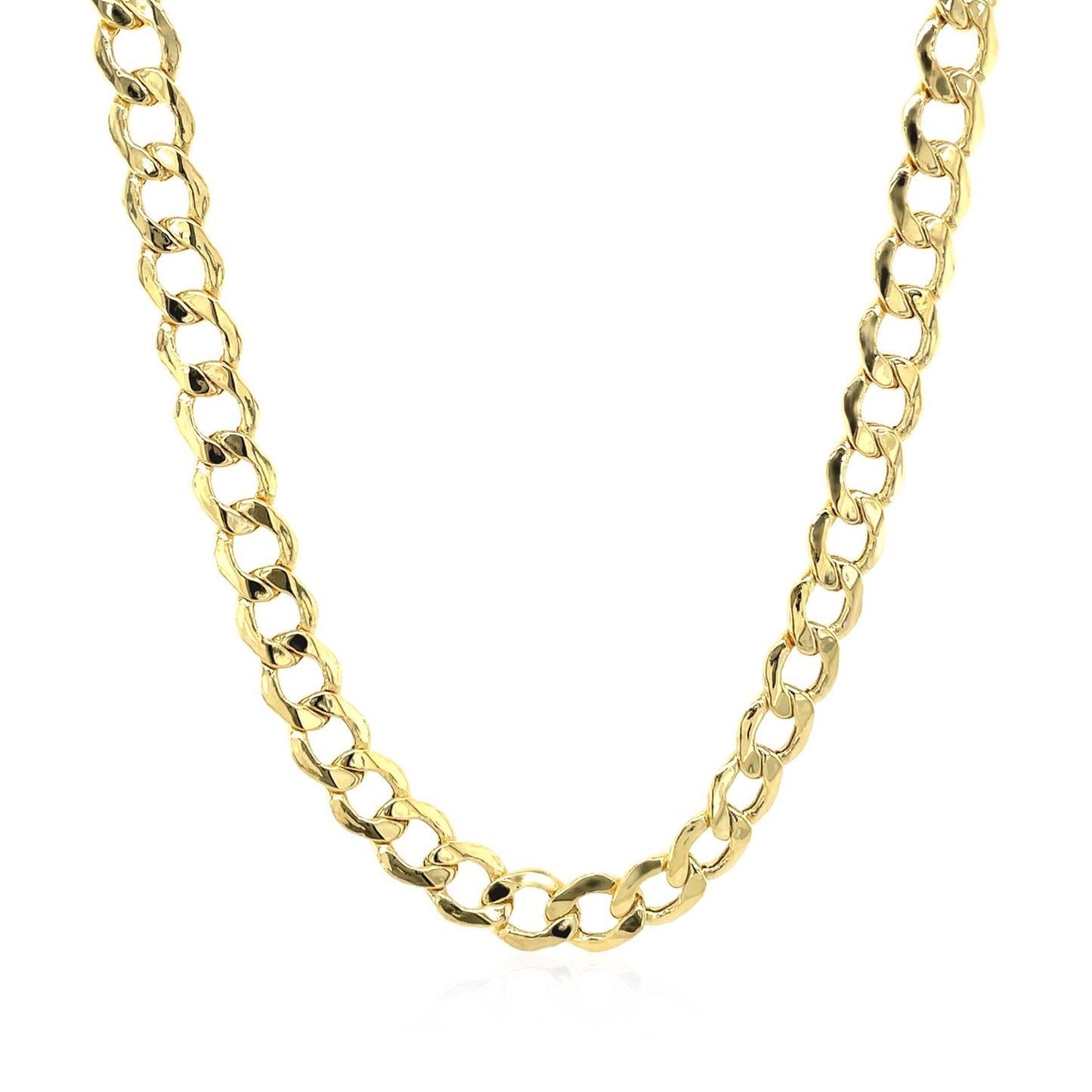 14k Yellow Gold Curb Chain (5.30 mm) in a sleek high-contrast midnight luxury editorial style