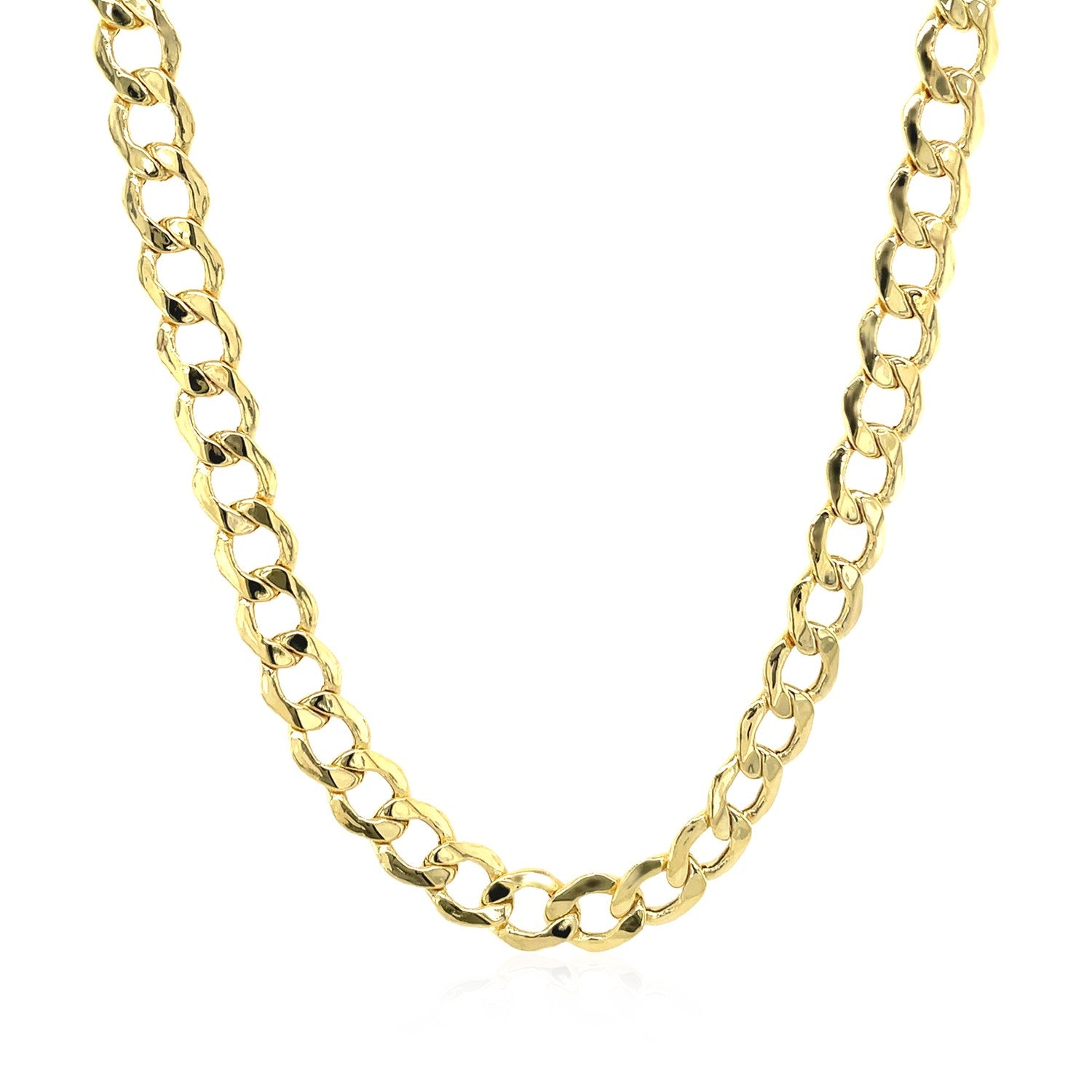 14k Yellow Gold Curb Chain (5.30 mm) in a sleek high-contrast midnight luxury editorial style