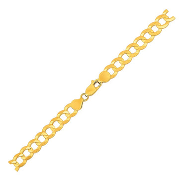 14k Yellow Gold Solid Curb Bracelet (7.00 mm)