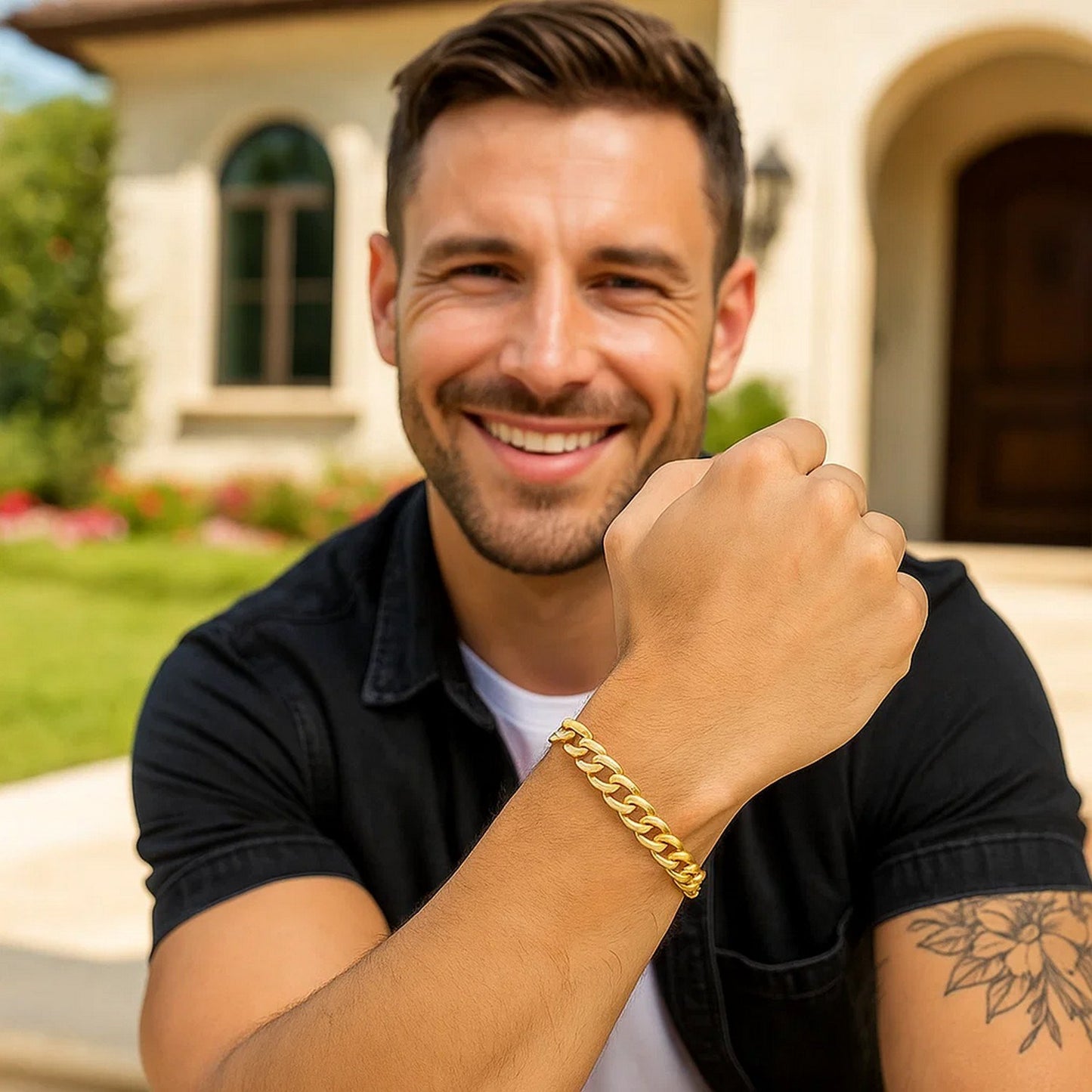 14k Yellow Gold Solid Curb Bracelet (7.00 mm)