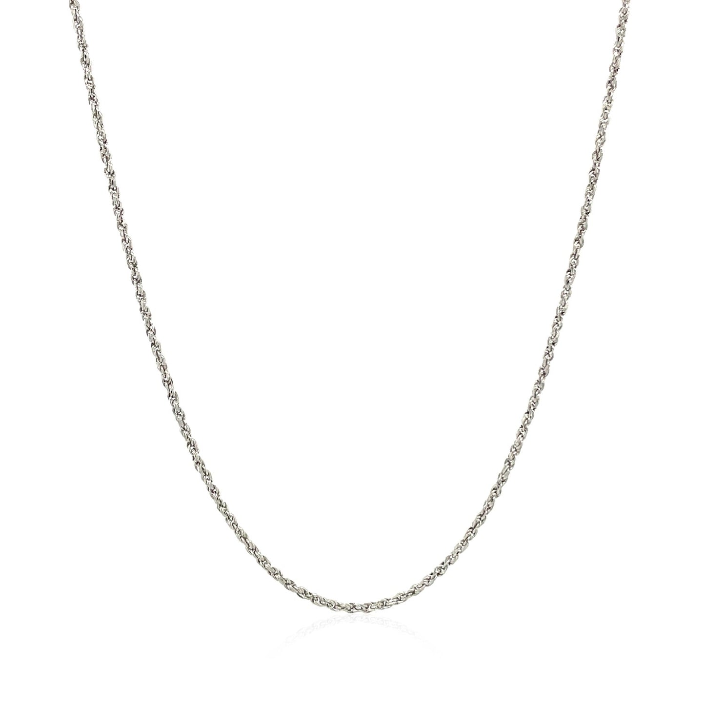14k White Gold Adjustable Rope Chain (0.95 mm) in a sleek high-contrast midnight luxury editorial style