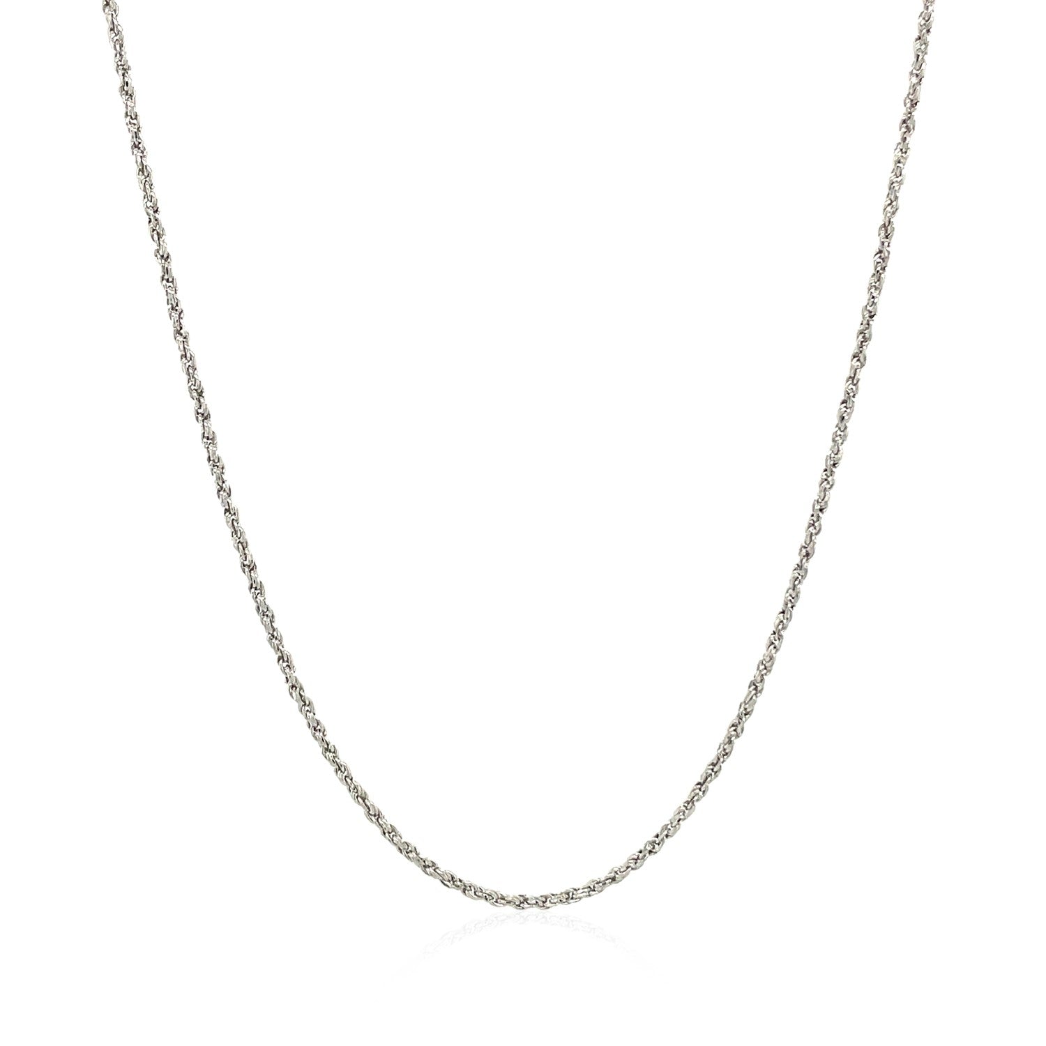 14k White Gold Adjustable Rope Chain (0.95 mm) in a sleek high-contrast midnight luxury editorial style