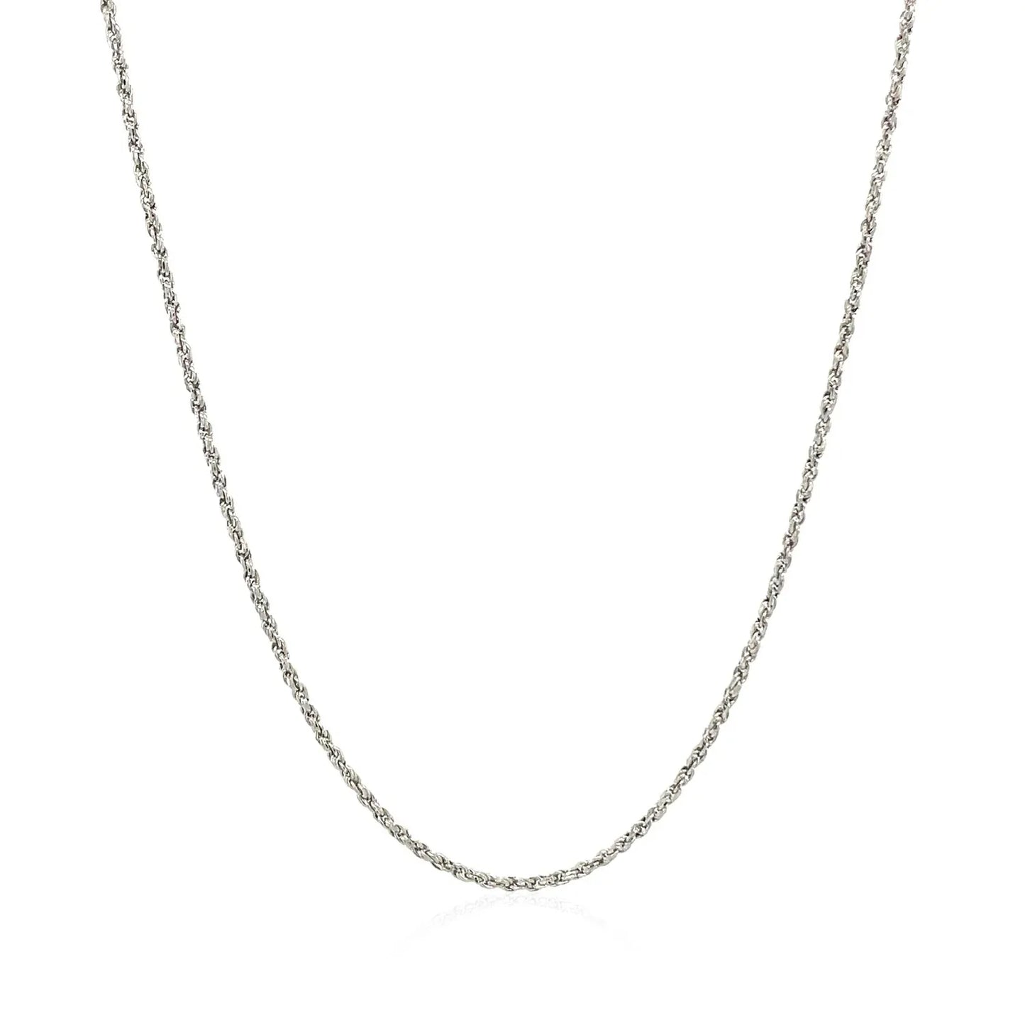 14k White Gold Adjustable Rope Chain (0.95 mm) - Peelerie