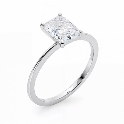 3 Carat Radiant Lab Grown IGI G/VS1 Diamond Solitaire Ring in 10K White Gold