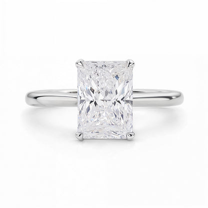 3 Carat Radiant Lab Grown IGI G/VS1 Diamond Solitaire Ring in 10K White Gold