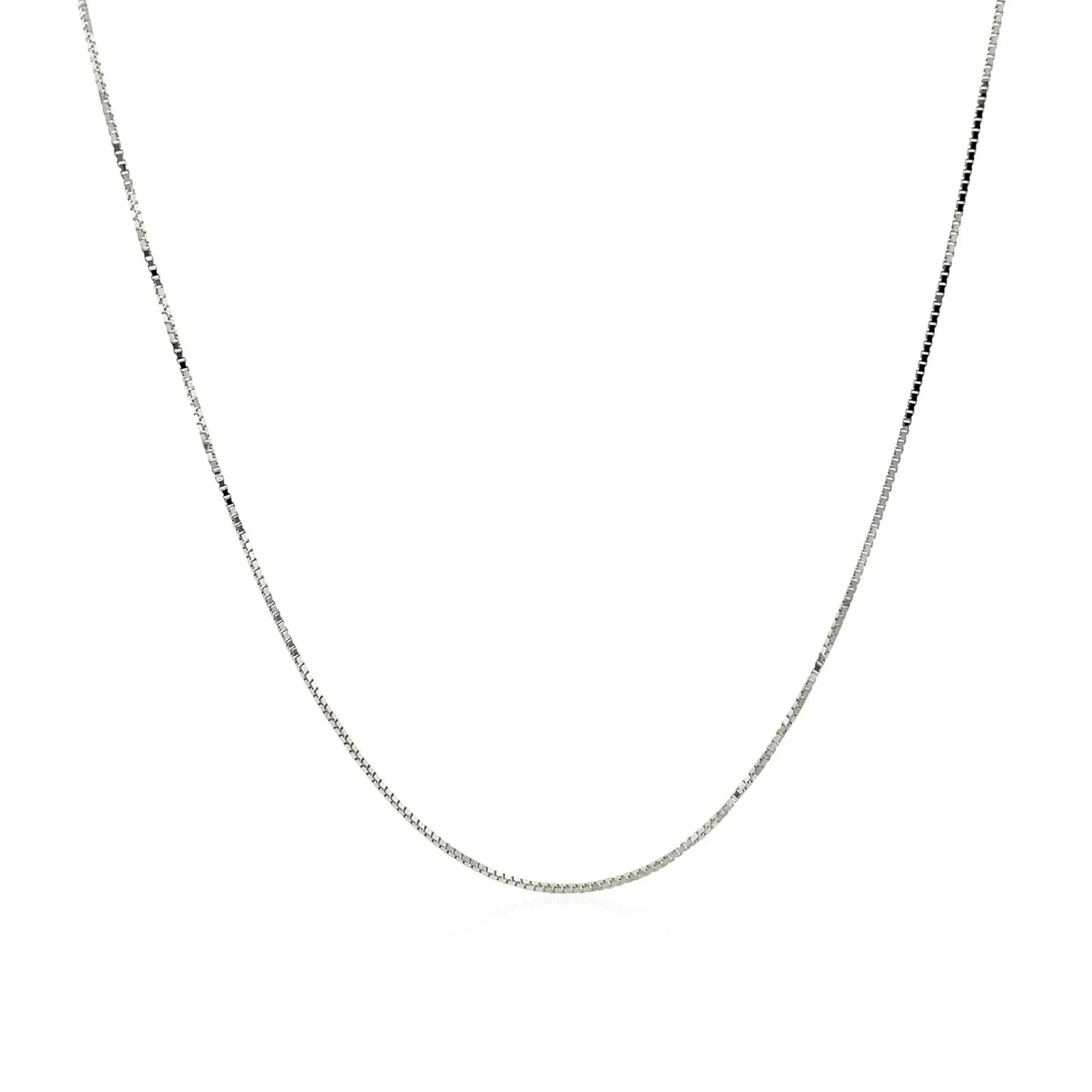 14k White Gold Adjustable Box Chain (0.60 mm) - Peelerie