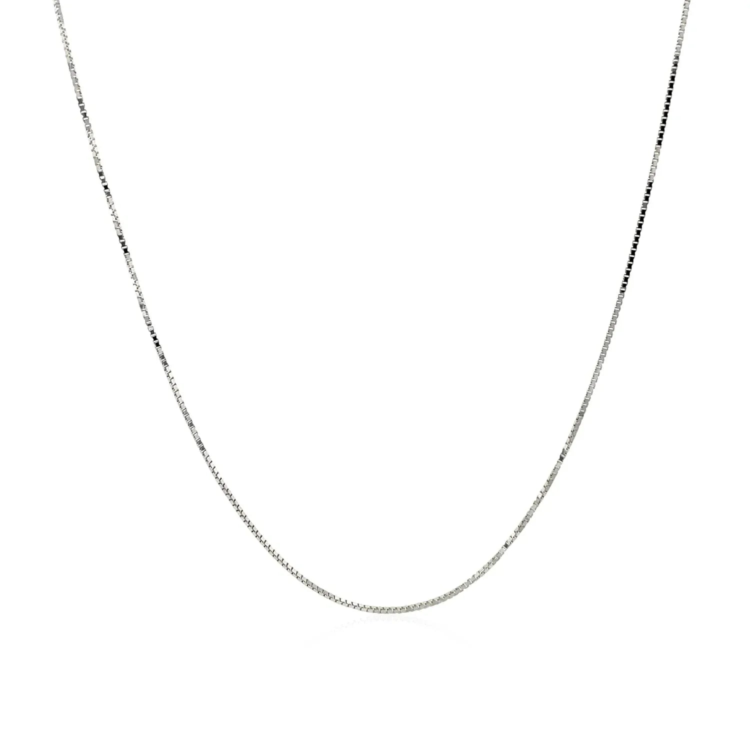 14k White Gold Adjustable Box Chain (0.60 mm) - Peelerie