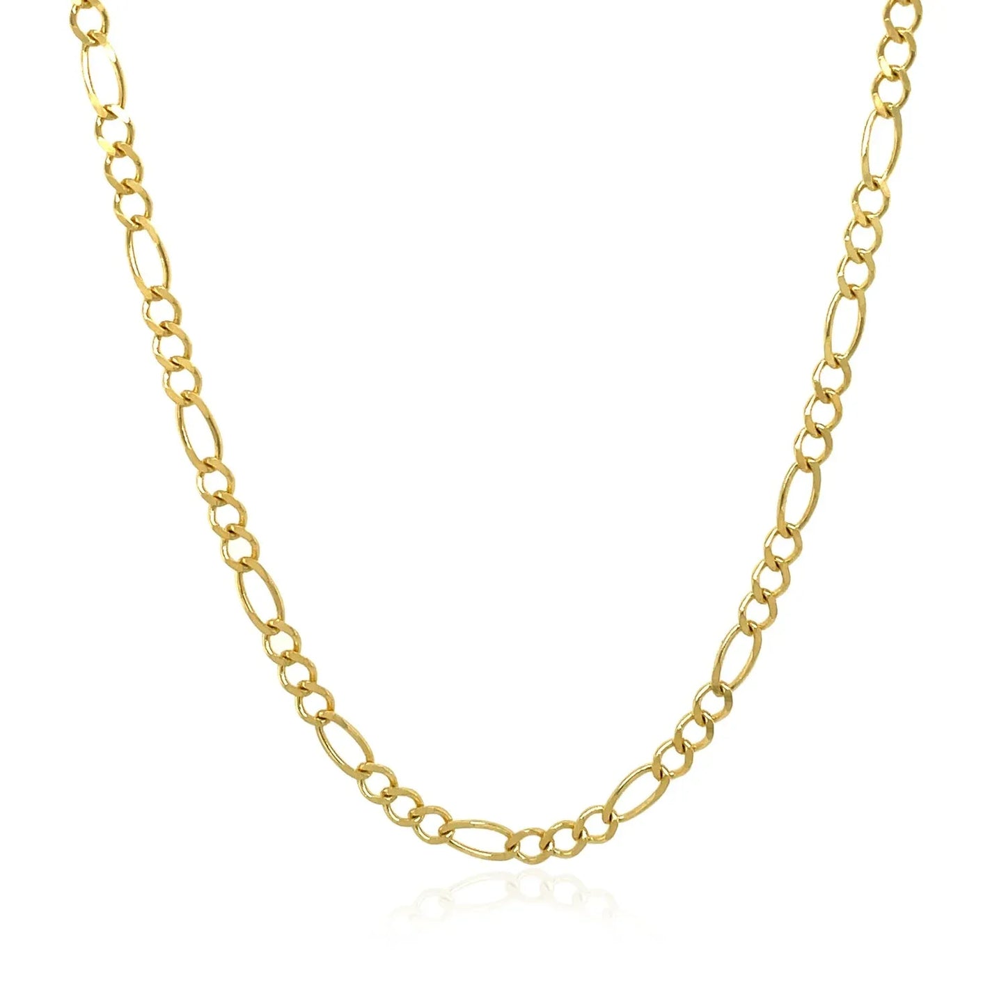 10k Yellow Gold Solid Figaro Chain (2.60 mm) - Peelerie