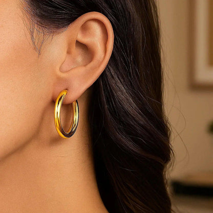 14k yellow gold hoop earrings