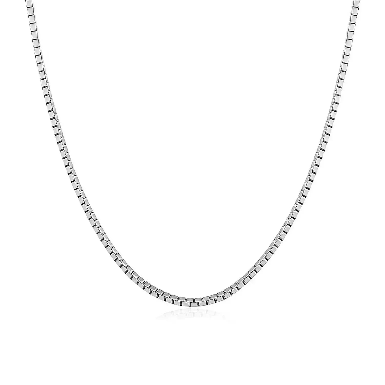 14k White Gold Classic Box Chain (1.10 mm) - Peelerie
