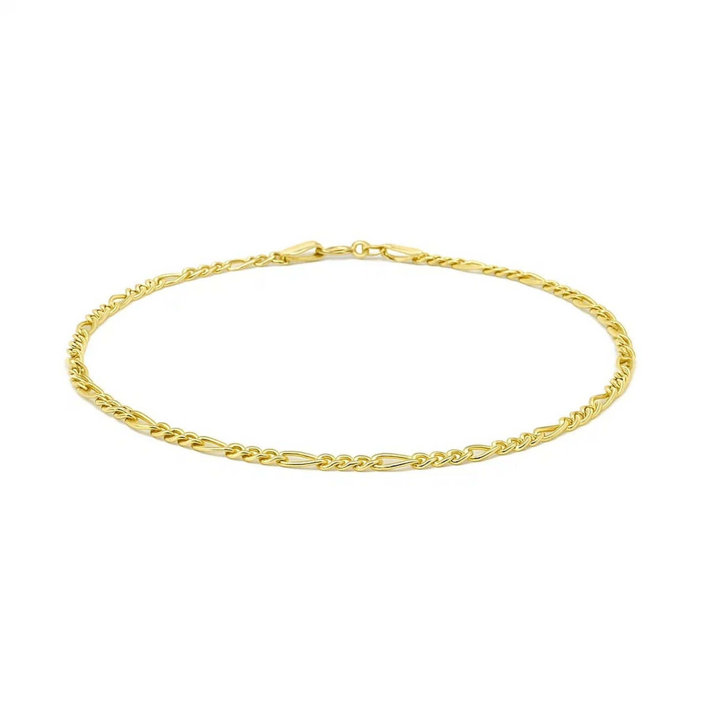 14k Yellow Gold Figaro Bracelet (1.90 mm)