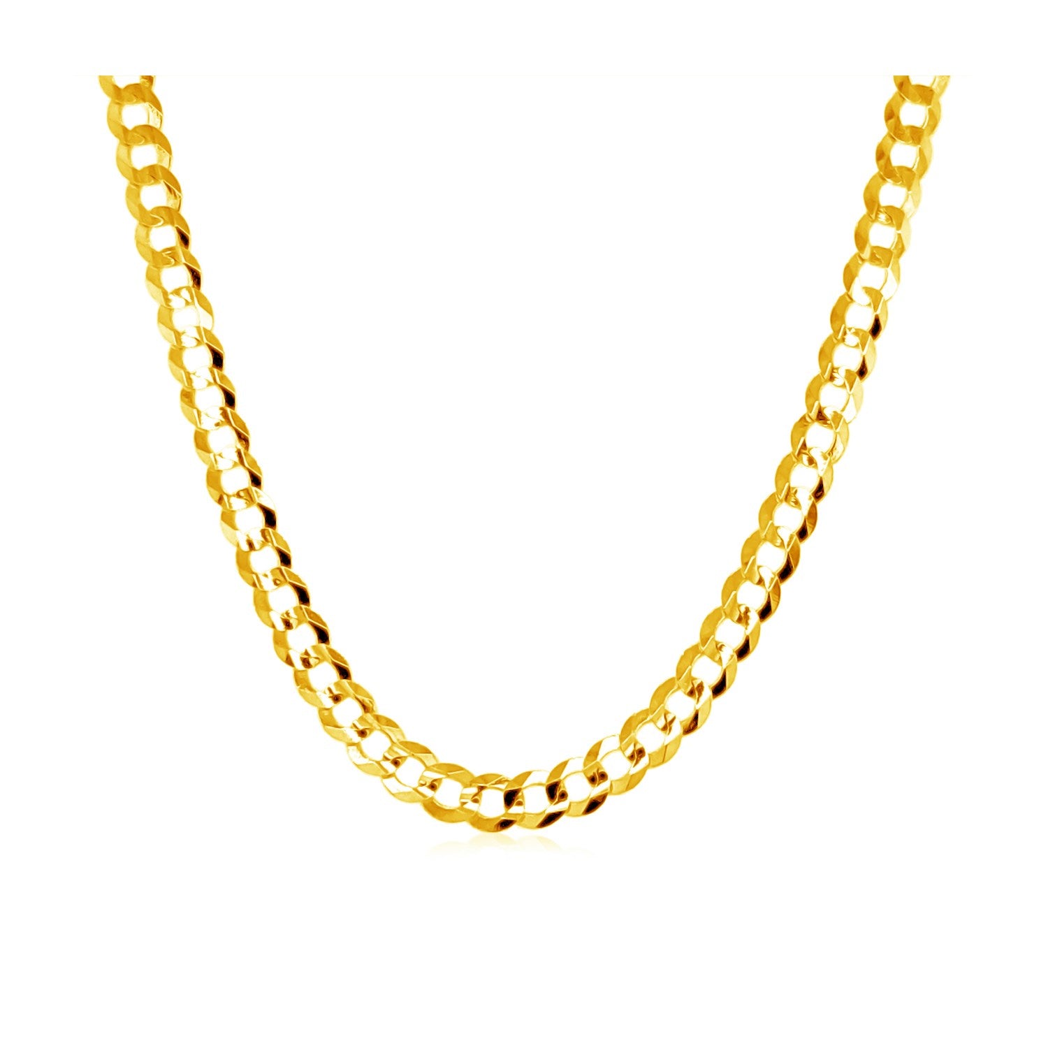 10k Yellow Gold Curb Chain (3.60 mm) in a sleek high-contrast midnight luxury editorial style
