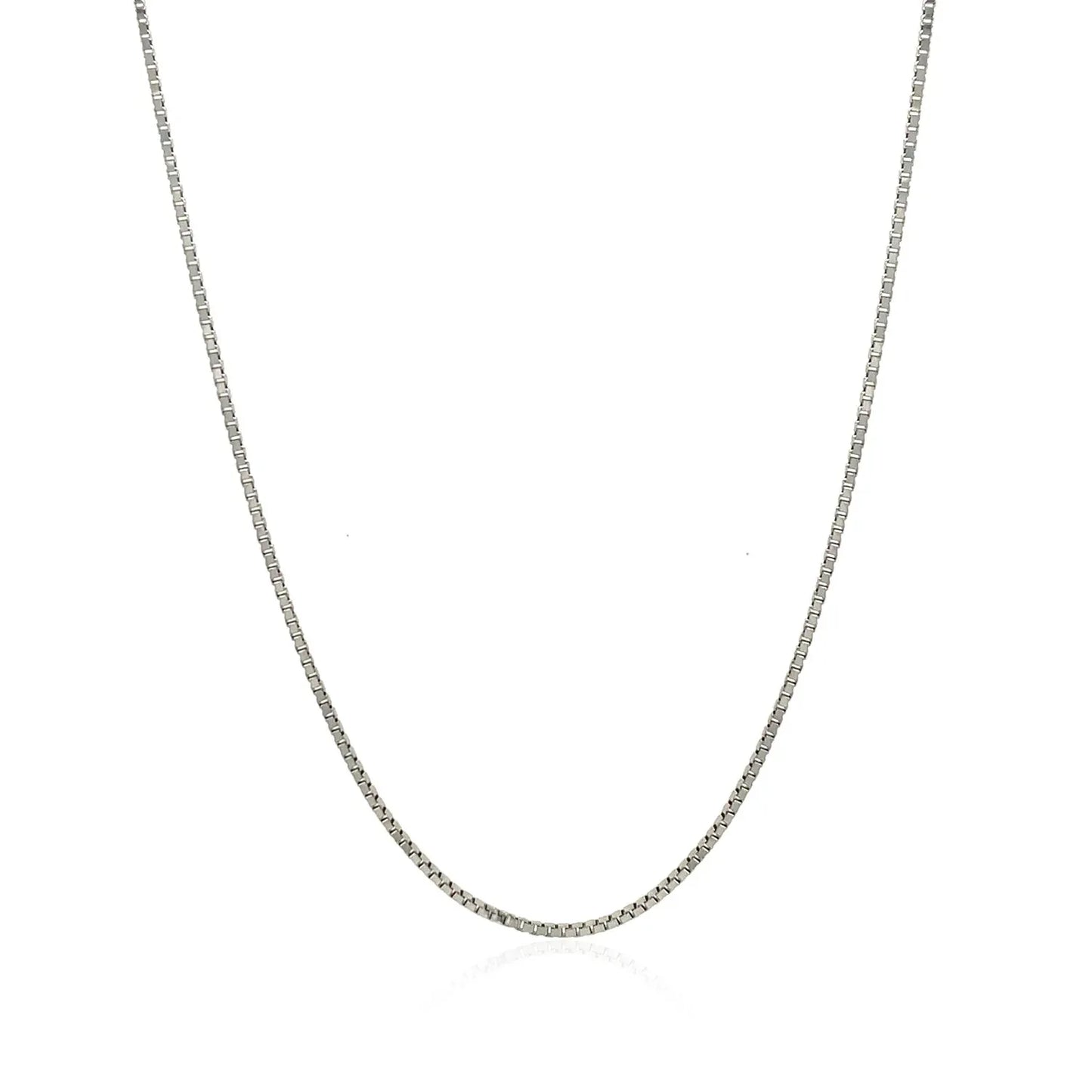 14k White Gold Classic Box Chain (0.85 mm) - Peelerie