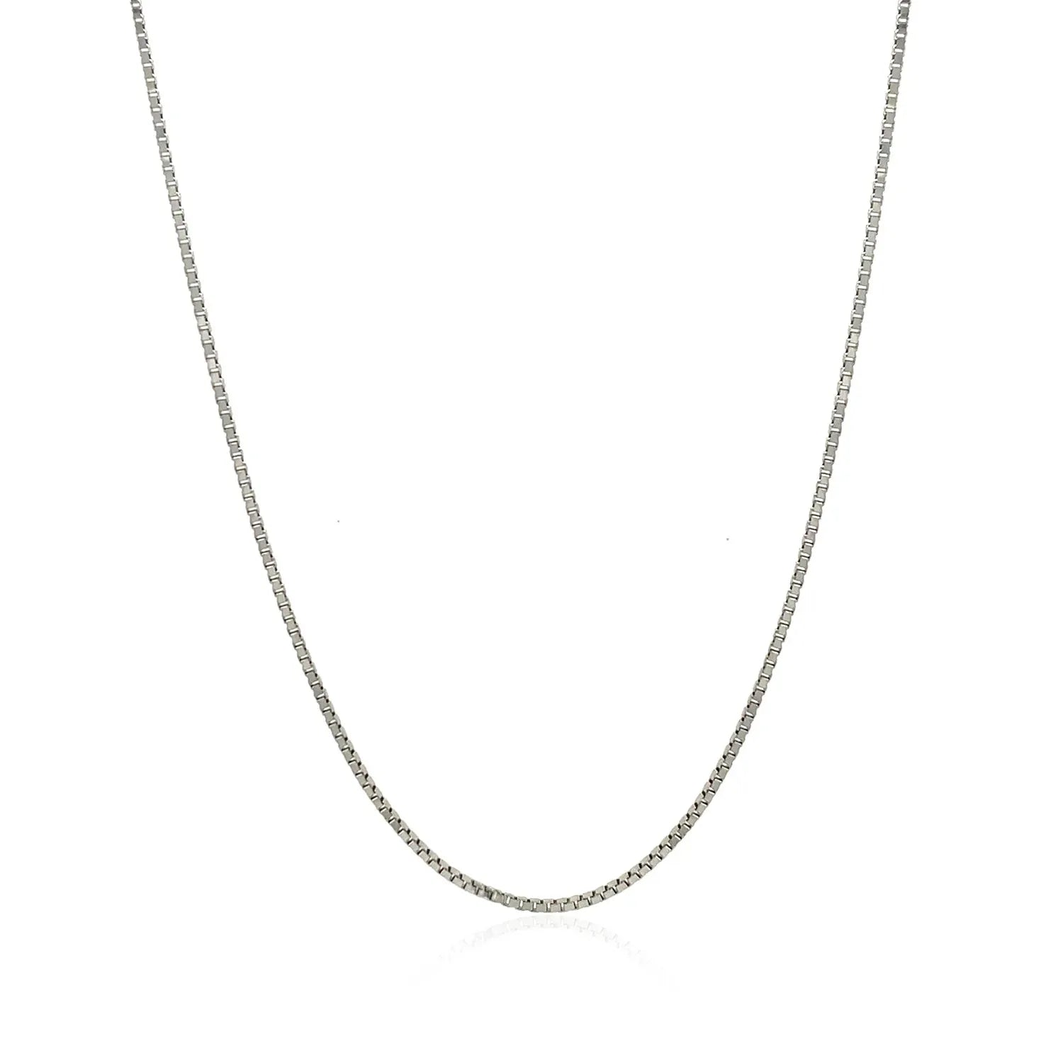 14k White Gold Classic Box Chain (0.85 mm) - Peelerie
