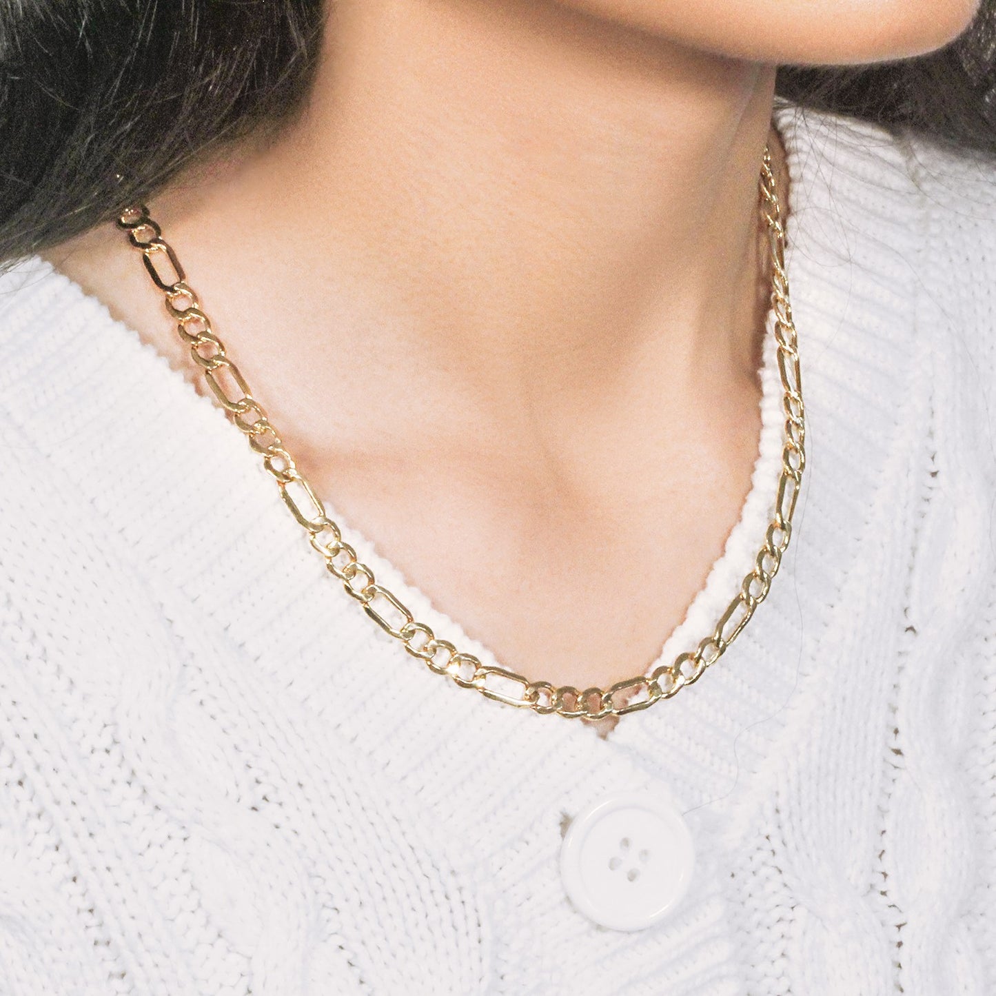 10k Yellow Gold Lite Figaro Chain (6.60 mm)