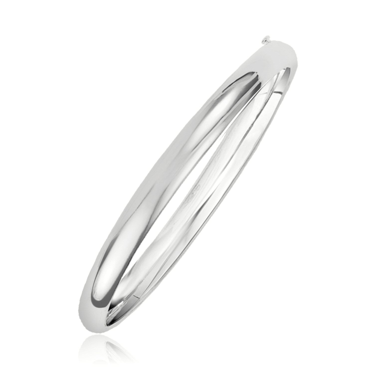 Classic Bangle in 14k White Gold (5.00 mm) in a sleek high-contrast midnight luxury editorial style