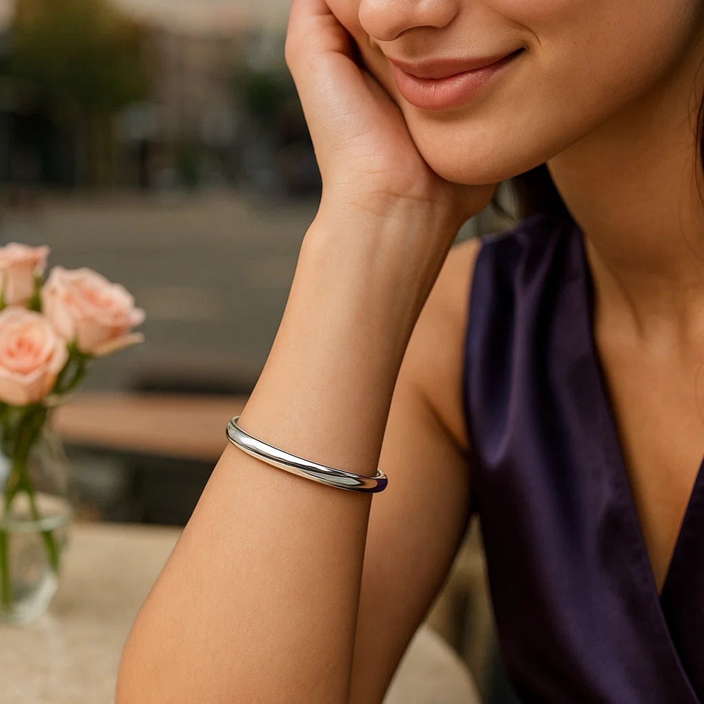 Classic Bangle in 14k White Gold (5.00 mm)