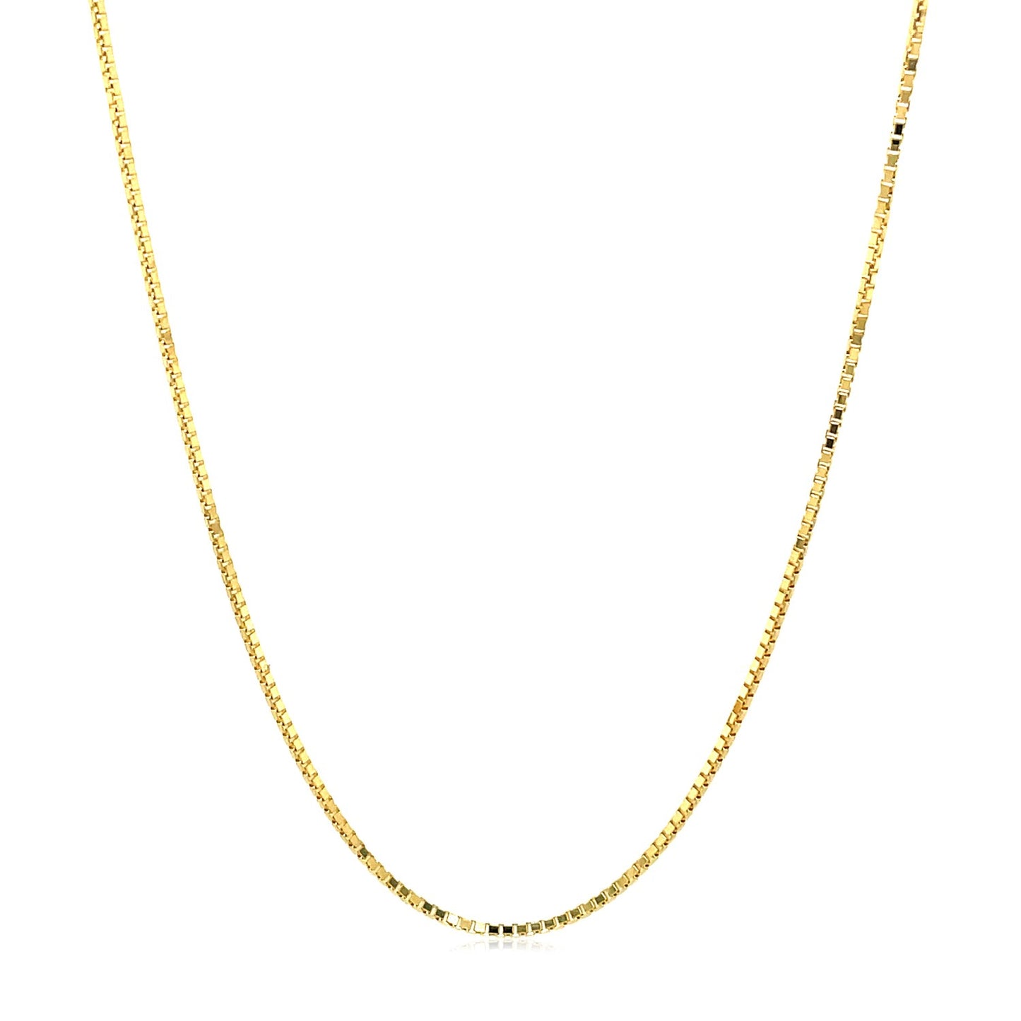 14k Yellow Gold Octagonal Box Chain (1.00 mm) in a sleek high-contrast midnight luxury editorial style