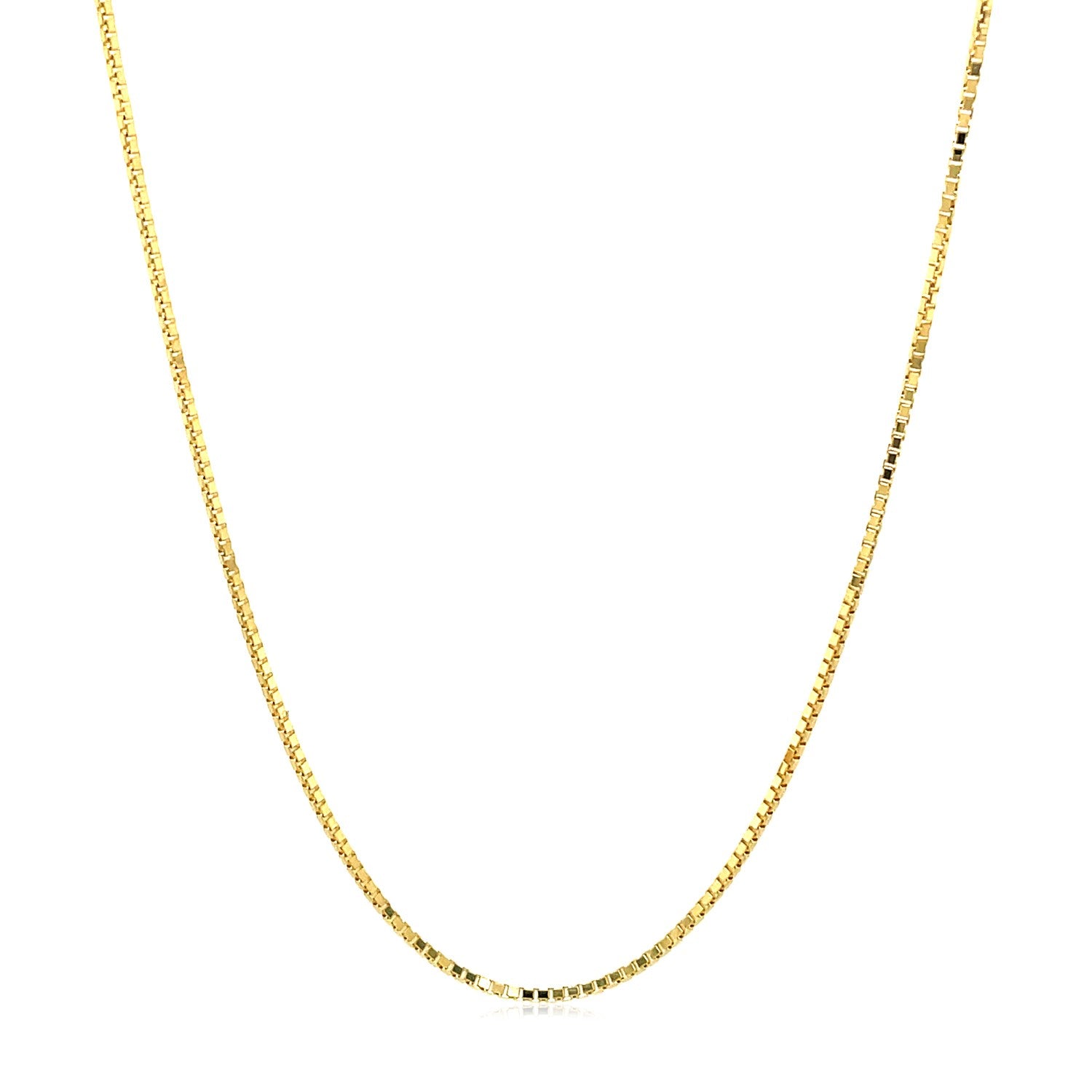 14k Yellow Gold Octagonal Box Chain (1.00 mm) in a sleek high-contrast midnight luxury editorial style