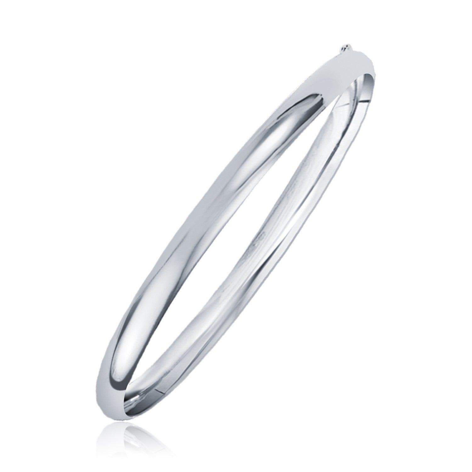 Classic Bangle in 14k White Gold (6.00 mm) in a sleek high-contrast midnight luxury editorial style