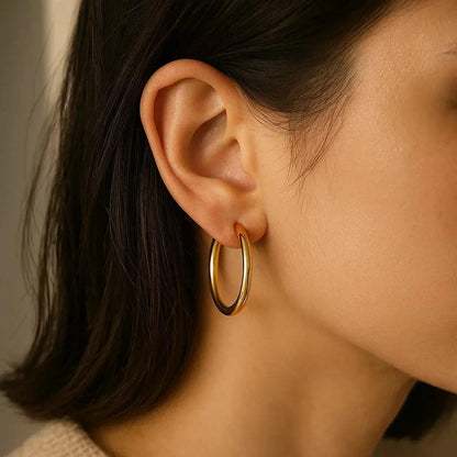 14k yellow gold hoop earrings