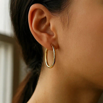14k yellow gold hoop earrings