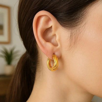 14k yellow gold hoop earrings