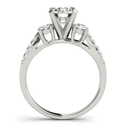 14k white gold engagement ring set with diamonds
