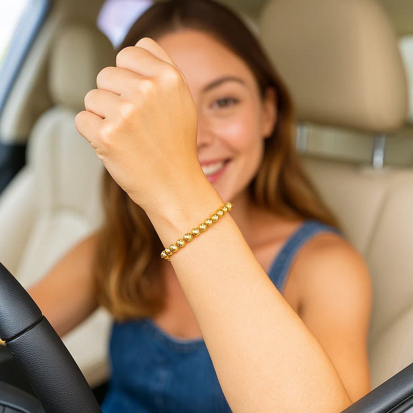 14k Yellow Gold Bead Bracelet  (5.00 mm)