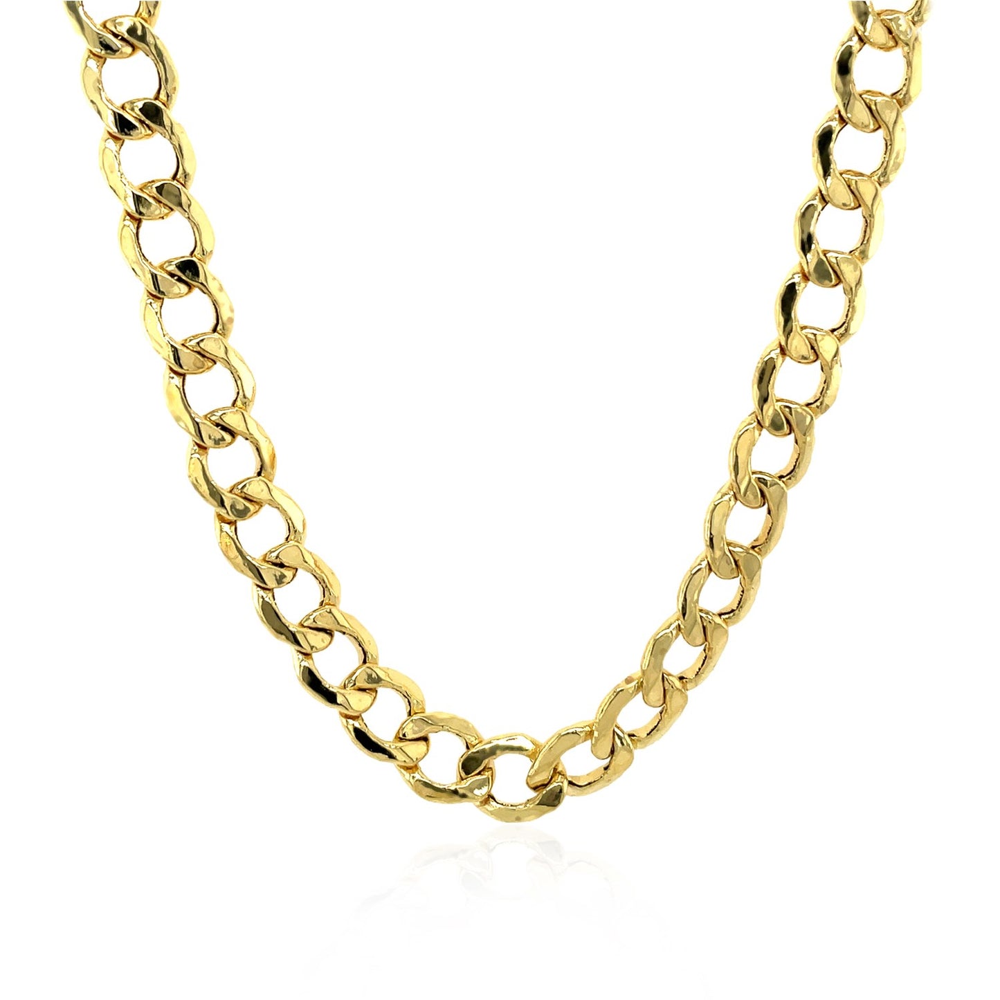 14k Yellow Gold Curb Chain (6.20 mm) in a sleek high-contrast midnight luxury editorial style