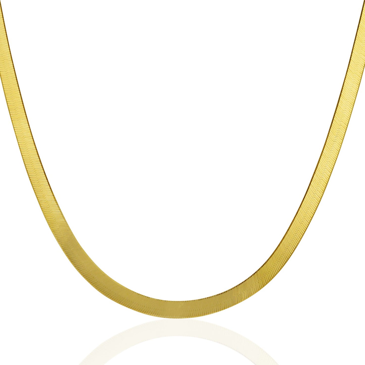 14k Yellow Gold Super Flex Herringbone Chain (4.60 mm) in a sleek high-contrast midnight luxury editorial style