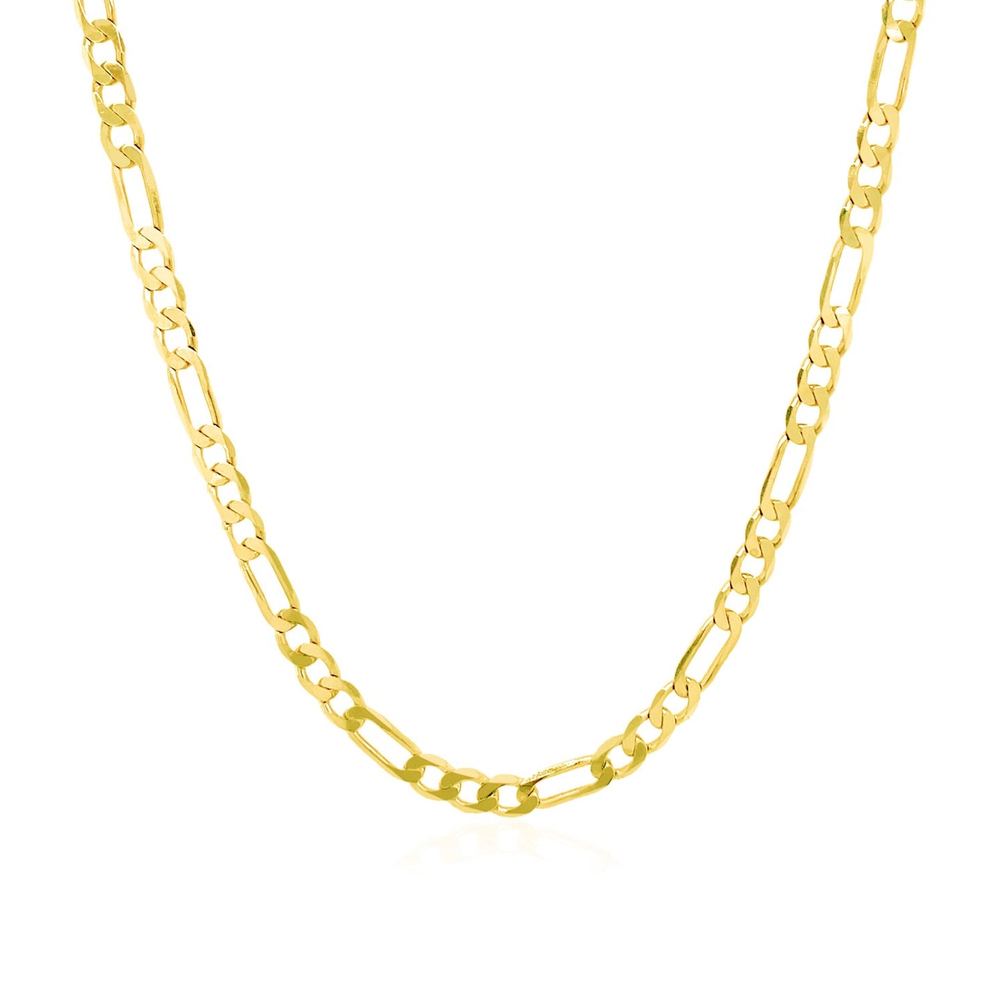 14k Yellow Gold Solid Figaro Chain (3.00 mm) in a sleek high-contrast midnight luxury editorial style