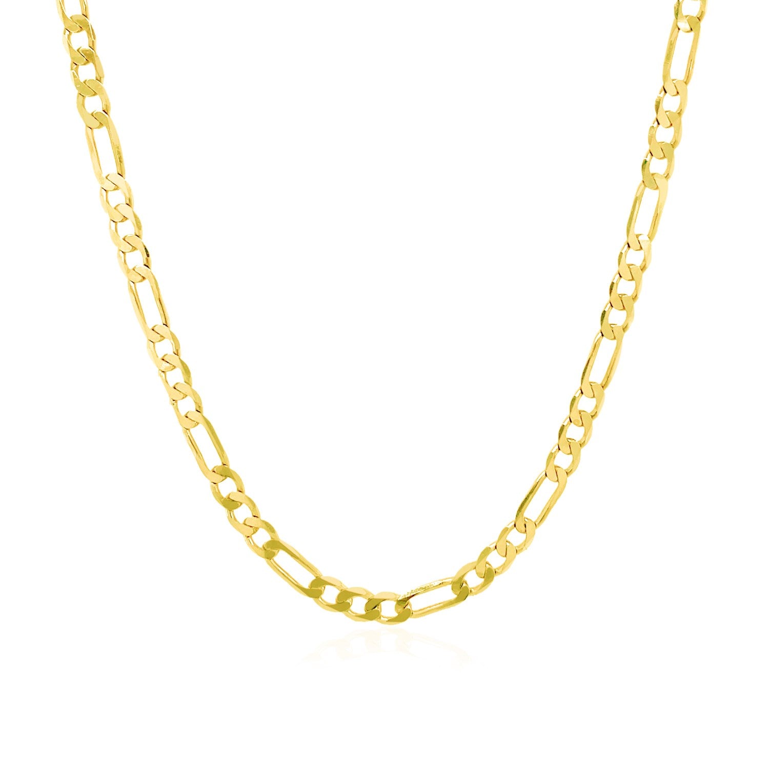 14k Yellow Gold Solid Figaro Chain (3.00 mm) in a sleek high-contrast midnight luxury editorial style