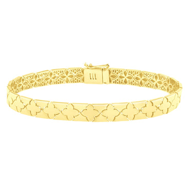 Nature Inspired Clover Bracelet in 14K Yellow Gold  (6.50 mm)