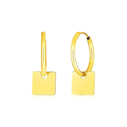 14k yellow gold huggie earrings