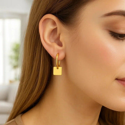 14k yellow gold huggie earrings