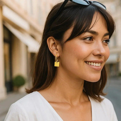 14k yellow gold huggie earrings